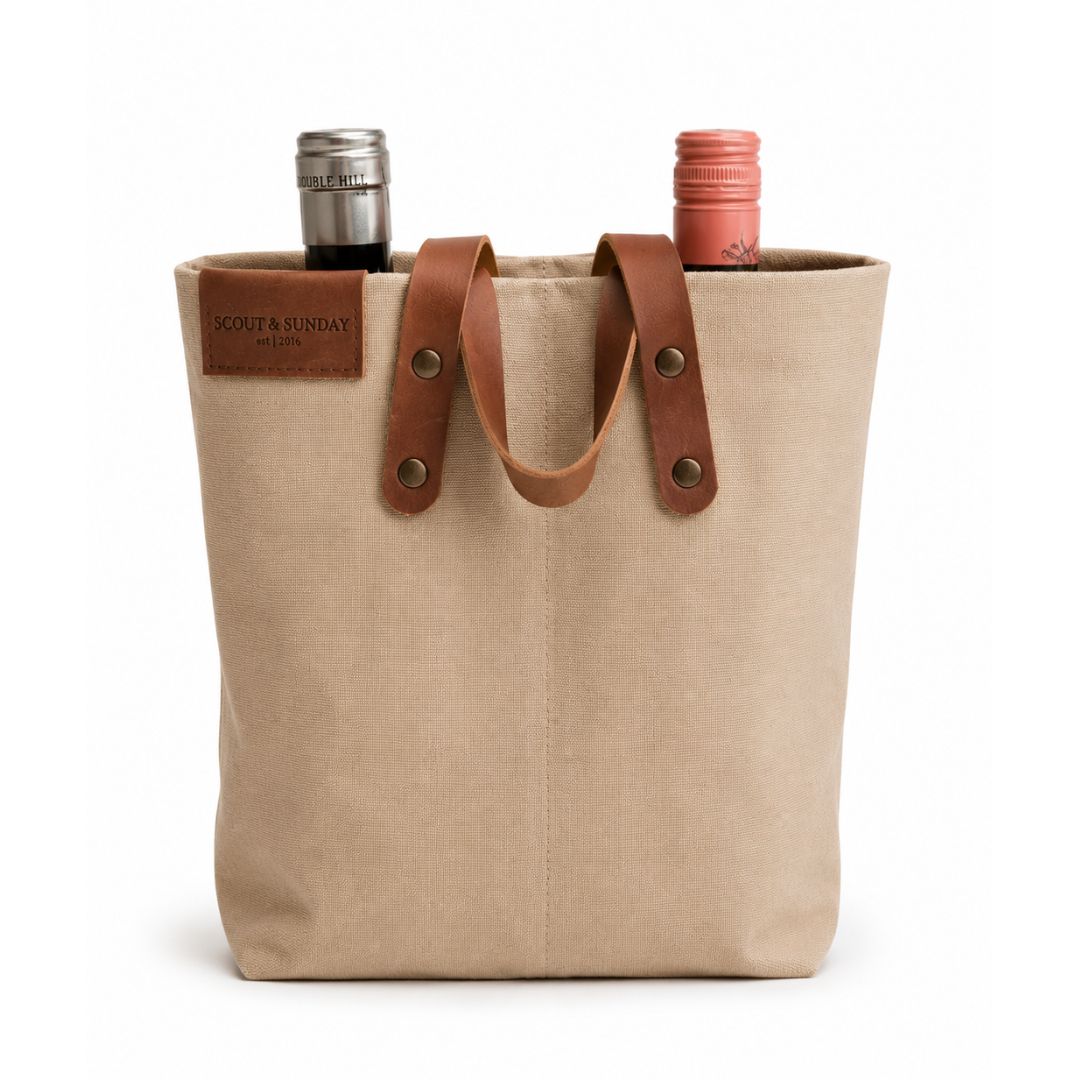 Wine Bag - Canvas & Leather